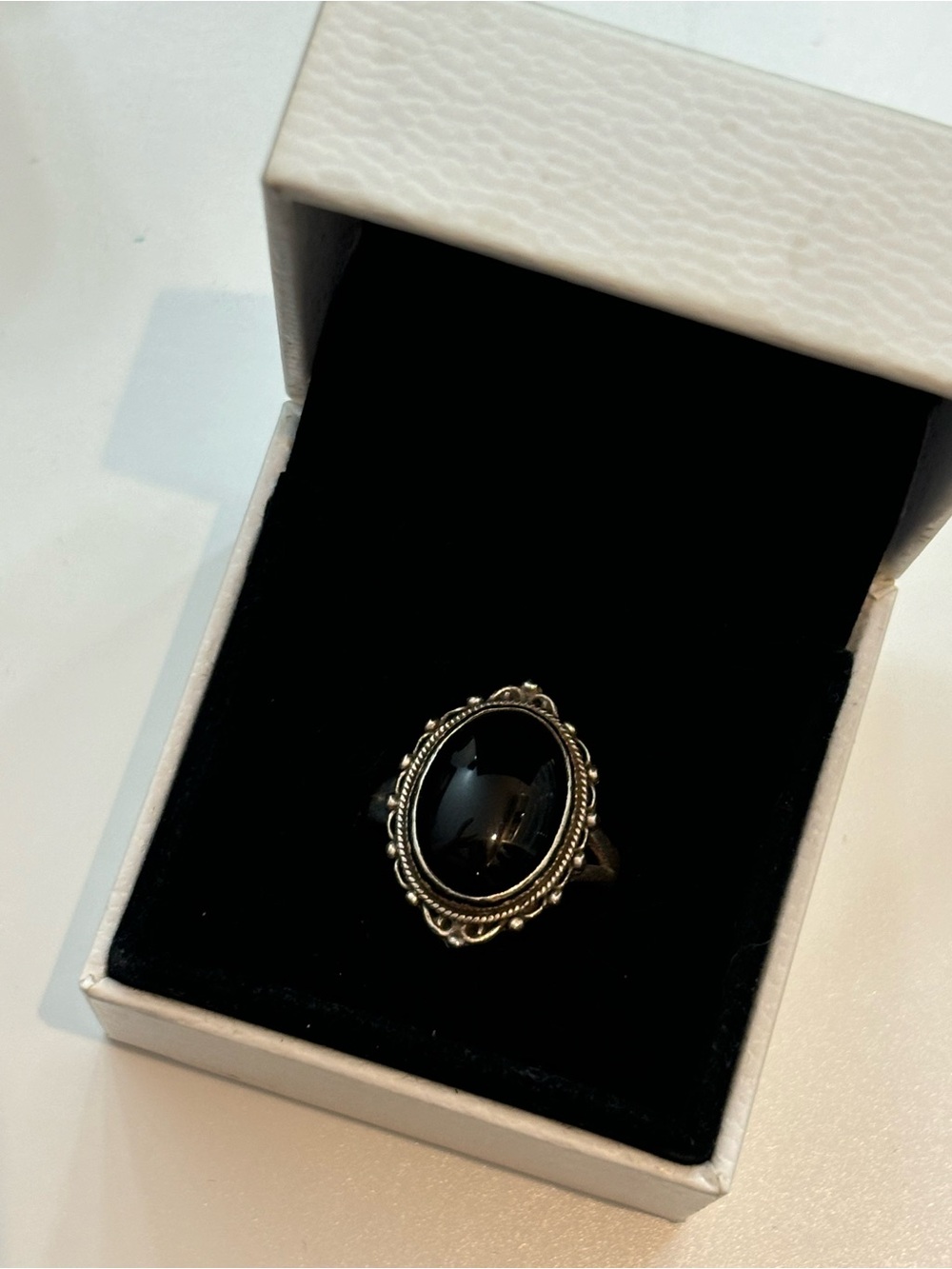 Vintage-Inspired Black Onyx Silver Ring